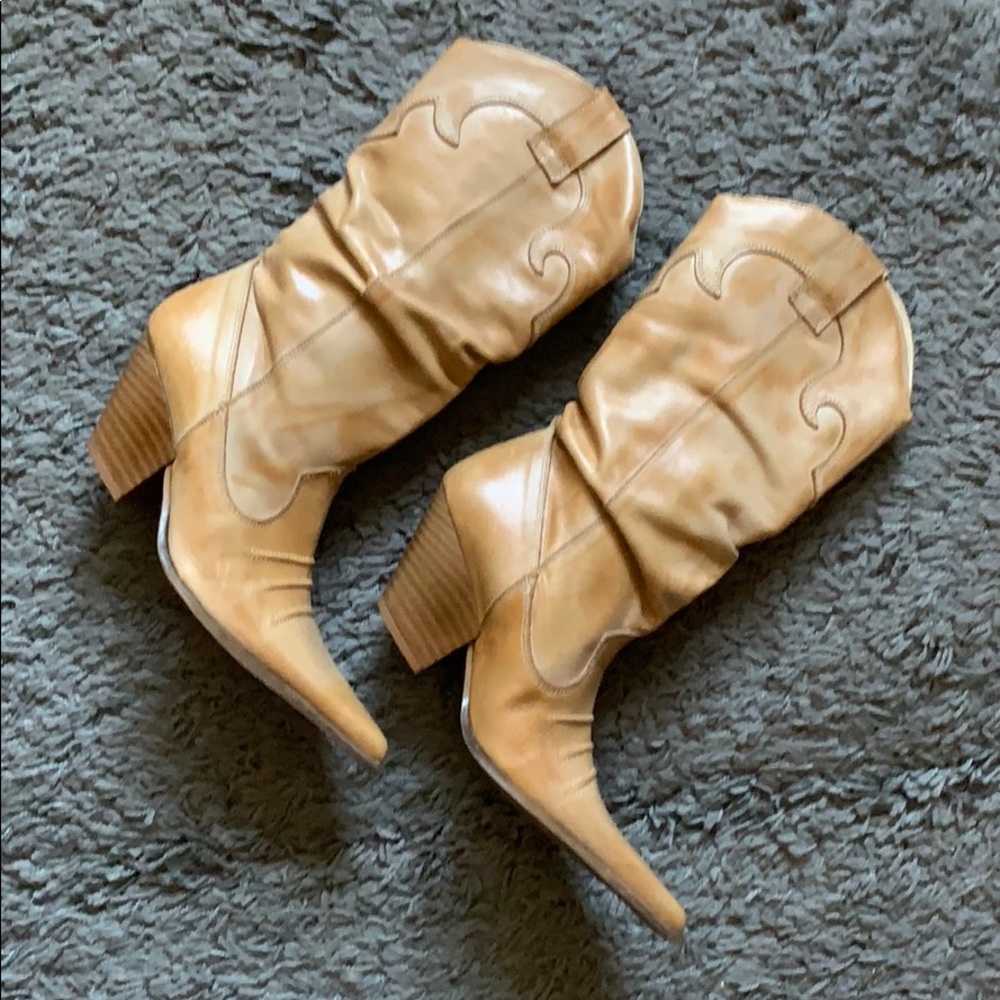 ALDO pointed toe tan cowboy boots